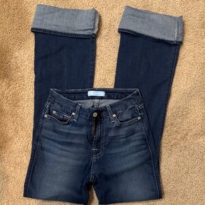 7 For All Mankind Deep Blue Cropped Jeans - Kimmie Bootcut - b(air)